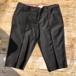 Black Diamond Dot Print Dressy Cropped Capri